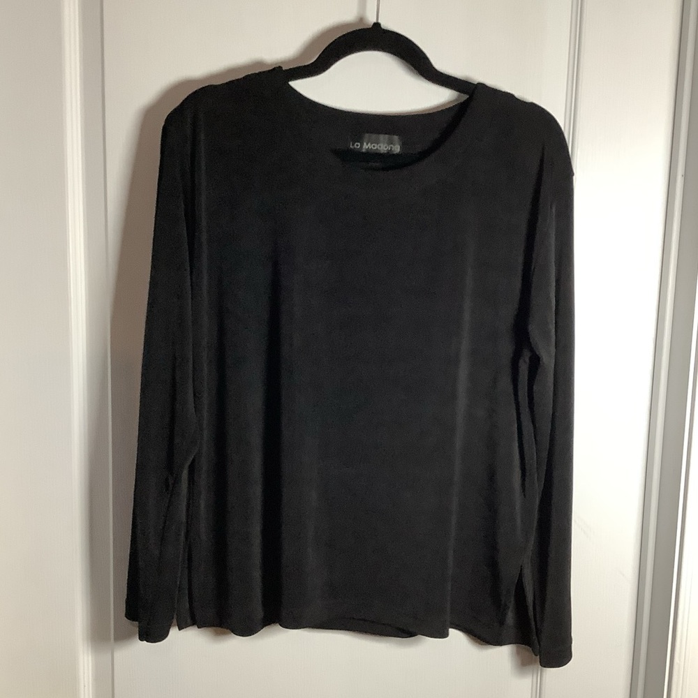 Vintage slinky material long sleeve crewneck top